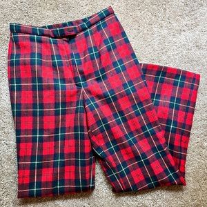 Vintage 70s Pendleton Lined Wool Red and Green Plaid/Tartan Trouser Pants